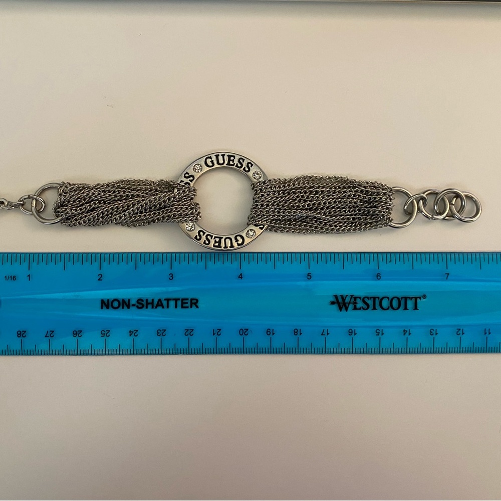 GUESS Chain Bracelet, Silver, Rhinestone - Picture 6 of 7